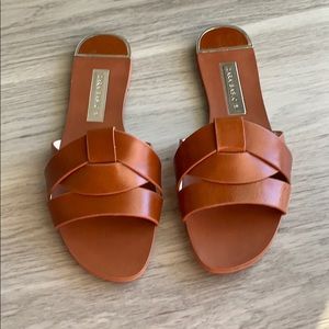 Zara Leather Crossover Sandals